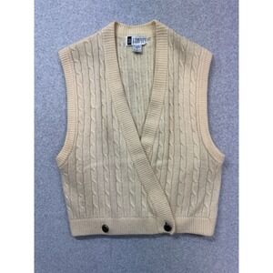 SK & Company Sweater Vest Womens Cream Large Lambswool Rabbit Hair‎ Blend Cozy